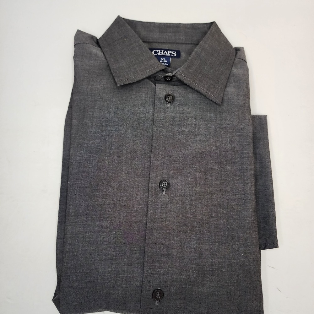 NWOT Chaps‎ Mens Size XL 18-20 Gray Long Sleeve Button Up Casual Shirt